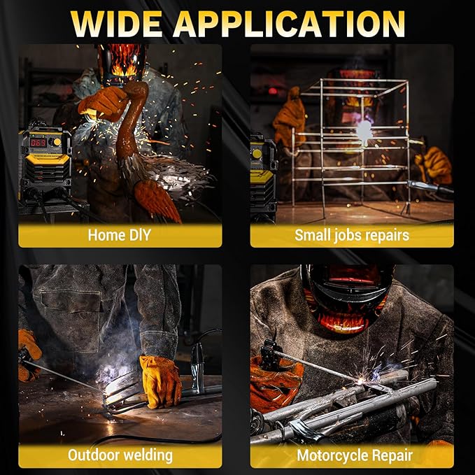 DEKOPRO 110/220V MMA Welder,160A ARC Welder Machine IGBT Digital Display LCD Hot Start Welder with Electrode Holder,Work Clamp, Input Power Adapter Cable and Brush