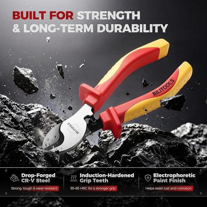 BILITOOLS 1000V Insulated Cable Cutter Pliers, 6inch, Cr-V, Clean Cut Wires