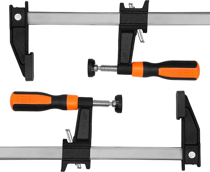 WEN 10206F2 Quick-Adjust 6-Inch Steel Bar Clamps with 2.5-Inch Throat and Micro-Adjustment Handle, Two Pack