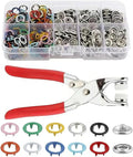 Snaps for Fabric 100set, 9 mm Snap Fasteners Kit with Pliers, Metal Snaps Kit with Tool, Five Claw Buckle Tool Set 10 Colors
