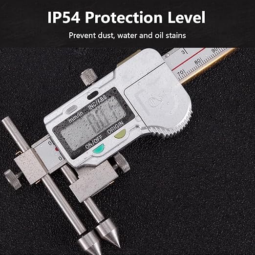 Digital Offset Centerline Caliper Hole Distance Vernier Caliper Cone Probe Hole Center Distance Ruler Measuring Tool Stainless Steel Inch/MM (10-200mm)