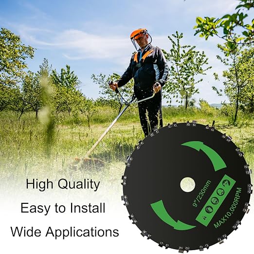 9" x 20T Chainsaw Tooth Brush Cutter Blade fits for STIHL FS56RCE FS91R FS70R FS94R FS111R FS131 FS91 FS131R FS56CE FS111RX Trimmer Weed Eater, with 2 Sets The Adapter Kit
