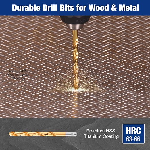 WORKPRO Drill Bit Set, 120-Pieces Impact Driver Bits Set and Screwdriver Bits Set for Screw Driving and Wood Metal Drilling with Storage Case, 1/4" Hex Shank