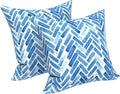 LVTXIII Outdoor/Indoor Throw Pillows, Decorative Throw Pillows with Inserts, 18"x18" Square Pillows for Bed, Couch, Sofa and Patio Furniture (Set of 2, Blue Bricks)