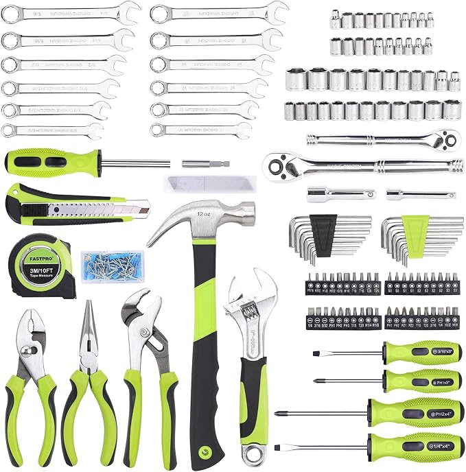 FASTPRO 225-Piece Home Repairing Tool Kit with Tool Box