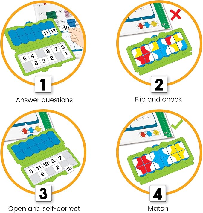 hand2mind VersaTiles Math Classroom Set, an Independent Self-Checking & Skill Practicing System (Grade K), Aligned to State and National Standards