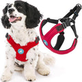 Gooby Escape Free Sport Dog Harness, Choke-Free, Red, Medium | Patented escape-free frame; Reduces choking; 4-point adjustment; Soft neoprene padding; Durable webbed straps