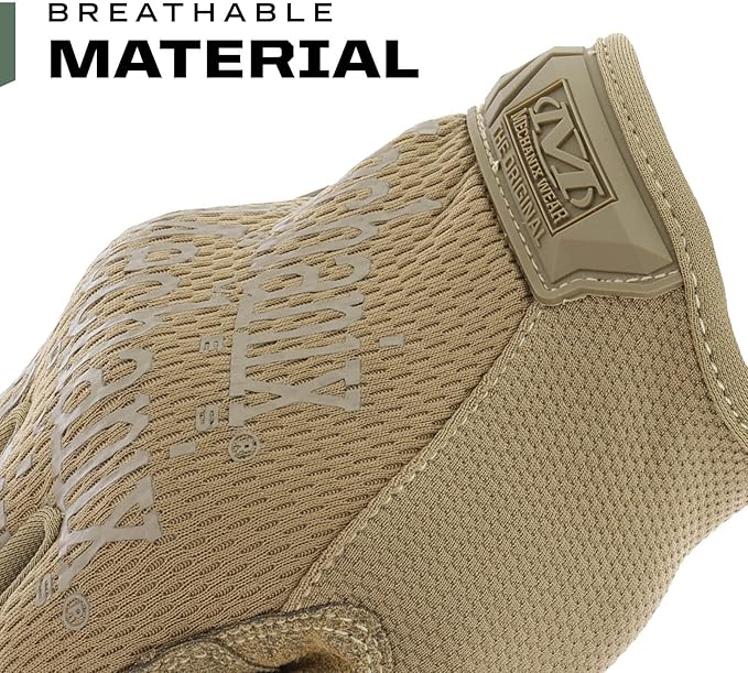 Mechanix Wear: The Original Coyote Tactical Work Gloves with Secure Fit, Flexible Grip for Multi-purpose Use, Durable Touchscreen Safety Gloves for Men (Large, Coyote Brown)