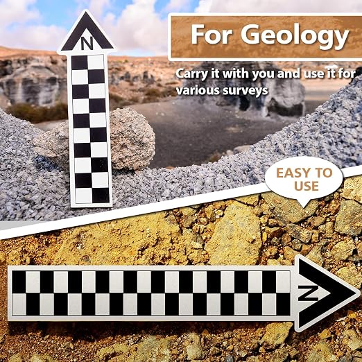 Maitys 9 Pack Archaeological North Arrow and Scale Set, Geology Photography Professional Measuring Scale Ruler with Case Archaeological Excavation Photo Reference Ruler for Artifact Documentation