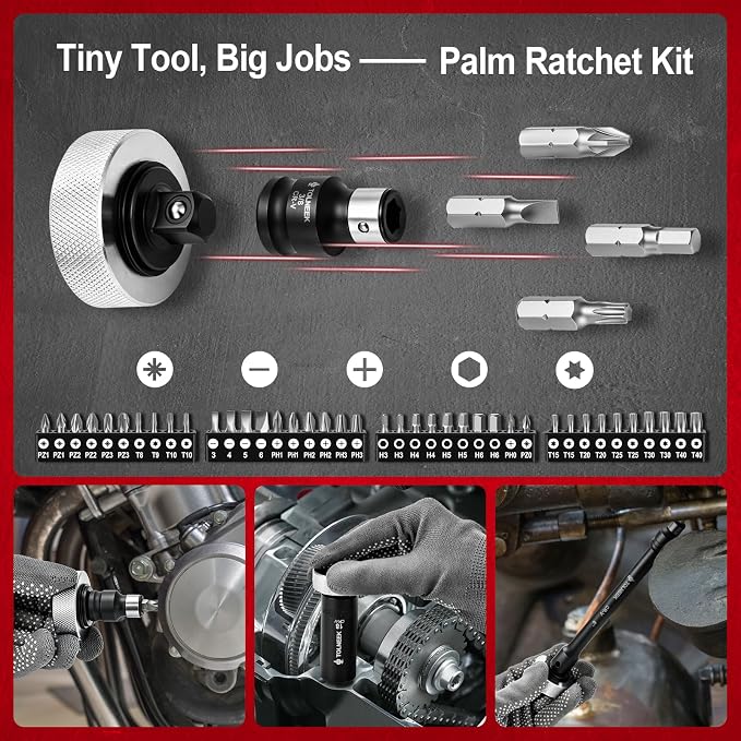 3/8 impact socket set, 92PCS 6-Point (5/16" to 3/4“,8mm to 22mm), Cr-Mo, with Adapters, Wrench, Quick Release Ratchet, Palm Ratchet Kit,Extension Bar & Storage Case