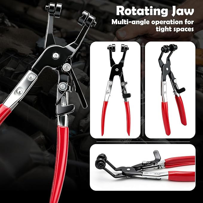 17 PCS Hose Clamp Pliers Set with Flexible Long Reach Cable, Professional Radiator & Fuel Line Removal Kit. (17 PCS)
