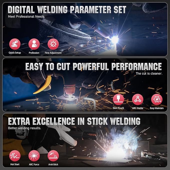 YESWELDER CT-520 Tig Welder & Plasma Cutter, 5-In-1 CUT/HF TIG/Pulse TIG/Spot Welding/Stick, 200A TIG and Stick & 50A Plasma Cutting, 110/220V Dual Voltage Multifunctional Welding Machine