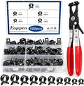 100Pcs 10-21mm Spring Hose Clamps Assortment Kit with Swivel Flat Band Fuel Hose Clamp Plier - 5 Sizes Fuel Line Silicone Vacuum Hose Low Pressure Air Clamps