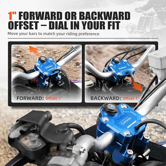 NICECNC Handlebar Clamp Compatible with Yamaha Banshee 350 YFZ350 1987-2006,Blue