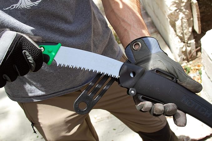 Notch Legacy 13" Saw High Carbon, Japanese SK5 Steel, Full Tang Blade with Bullnose Tip, Triple-Sharp Tri-Edge Teeth, includes Molded Scabbard with Rollers (40710)