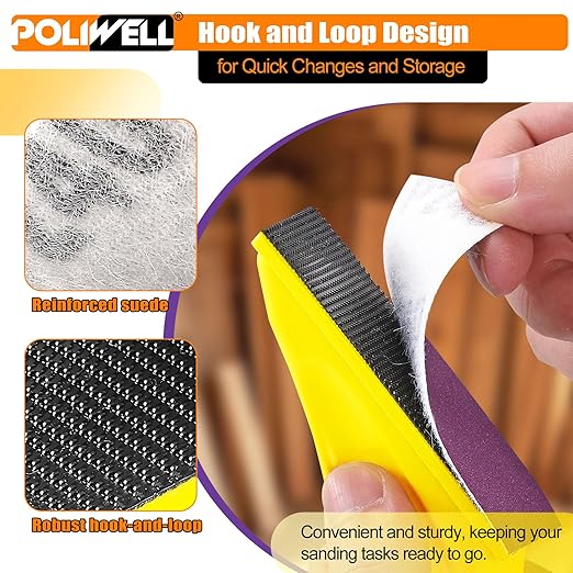 POLIWELL Micro Sand Paper Kit 3.5” x 1” Mini Sanding Block for Small Projects, Detail Handle Sanding Tools Sandpaper 80 to 600 Grit for DIY Crafts Wood Finishing Tight Narrow Spaces Polishing,80 PCS