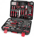 Prostormer 259-Piece Tool Kit, General Household Hand Tool Set with Plastic Storage Toolbox, Portable Complete Repair Tool Box for Home and Car (Red)