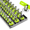 Ernst Manufacturing 8460HV Socket Boss 3-Rail Multi-Drive Socket Rail Organizer with Tray, 18-Inch, High-Visibility - Made in USA