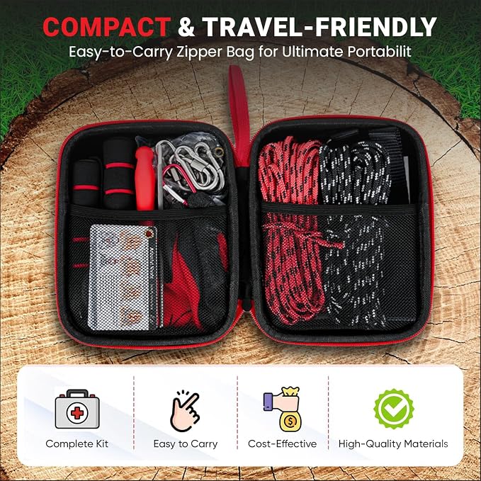 55 Inch High Limb Rope Saw – 360 Rope Chain Saw for Manual Tree Limb Cutting – Sharp Hand Chainsaw with Dual-Sided Blades – Fast and Easy Pocket Chainsaw with Ergonomic Handles and Carrying Case