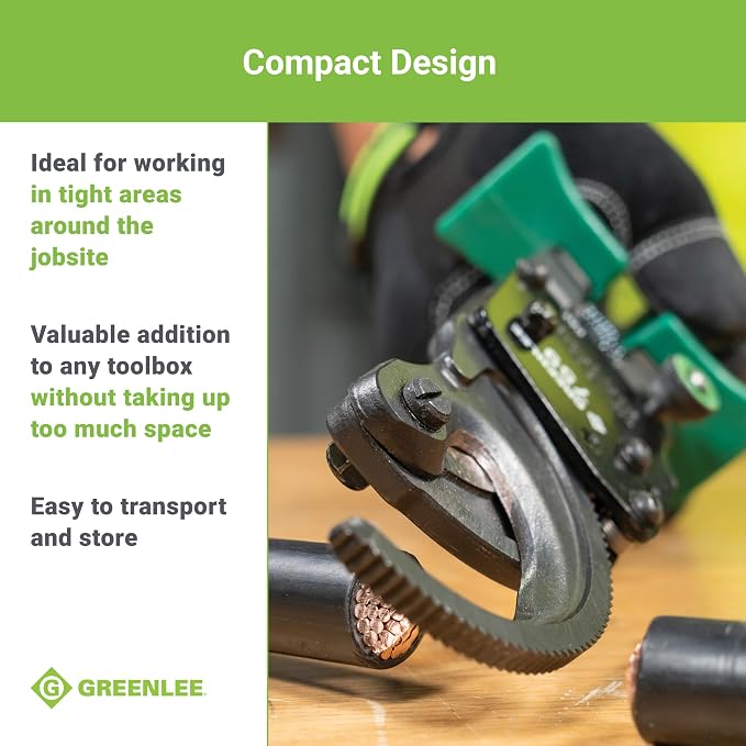 Greenlee 759 10-1/2" Compact Ratchet Cable Cutter for Copper, Aluminum, and Communications Cable
