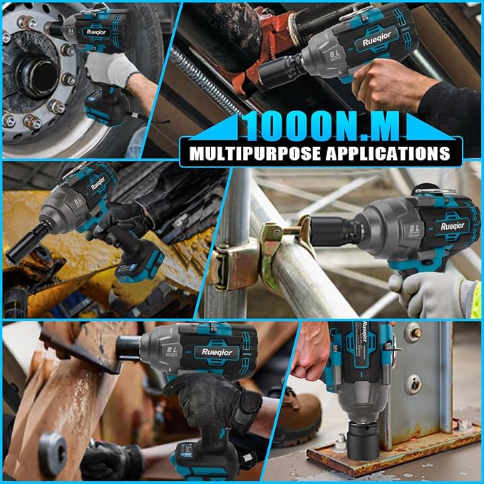 Cordless Impact Wrench 1/2" Compatible with Makita 18V Battery, Impact Wrench 1000FT-LBS(1360N.m) High Torque Brushless Electric Impact Power Impact Driver for Car, Truck (No Battery)