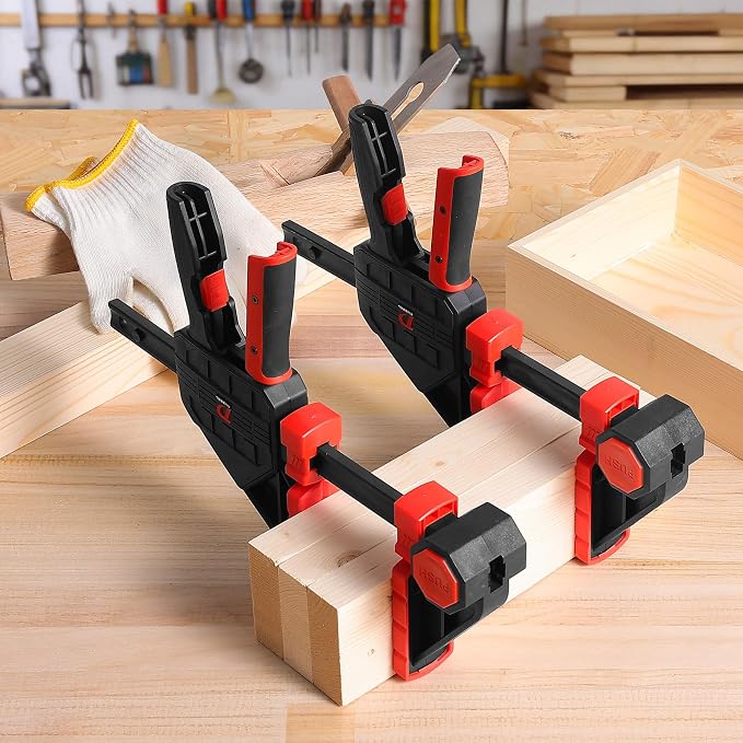 2-Pack 600lbs Clamping Force Bar Clamps For Woodworking，6 Inch Wood Clamp, Four Times Clamping Force of Standard Products, One Hand Heavy Duty Bar Clamps, Quick Grip Clamps for Carpentry