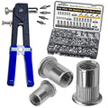 ASKWAY Stainless Steel Rivet Nut Tool Kit 750 Pcs 304 Stainless Steel Rivet Nut Combination, Suitable for Furniture, Decoration, Automotive, Marine and Industrial Applications
