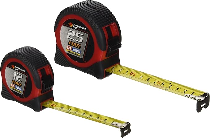 Performance Tool W5124BP 2piece SAE and MET Tape Measure