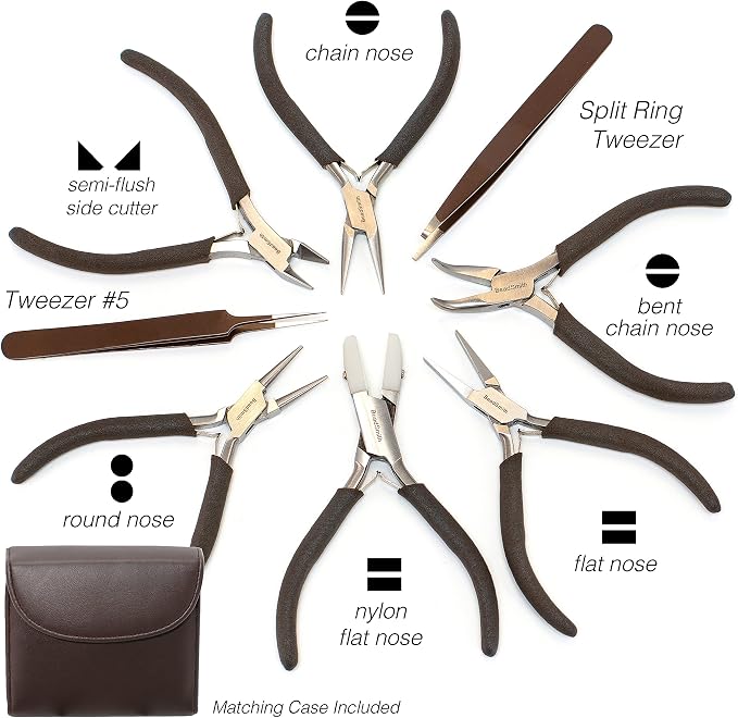 The Beadsmith Fashion Color Pliers, Jewelry Making Supply Set of 8