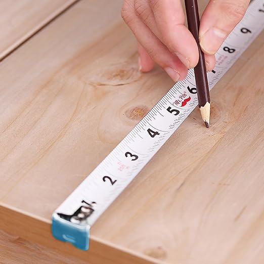 Mr. Pen- Retractable Tape Measure 25 ft, 2 Pack, Sky Blue, Easy Read, Steel Retractable Measuring Tape with Fractions, Ideal for Construction & DIY Projects