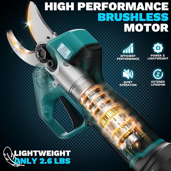 2-In-1 Electric Pruning Shears Set Compatible with Makta 18V Battery, 6.9FT Adjustable Pole Pruner with 1.2" Cut Brushless Electric Branch Cutter for Gardening & Tree Trimmer (No Battery)