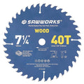 SawWorks 7-1/4" 40T Carbide Circular Saw Blade, Finish Cutting for Carpenters & Enthusiasts, 5/8" Arbor