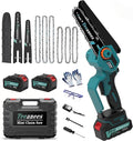 8" Electric Chainsaw Cordless with 2x4.0AH Batteries - Handheld Battery Operated Chainsaw for Tree Trimming, Wood Cutting, and Gardening | Ideal Gift for Men, Dads, Husbands（Upgrade Brushless Motor)