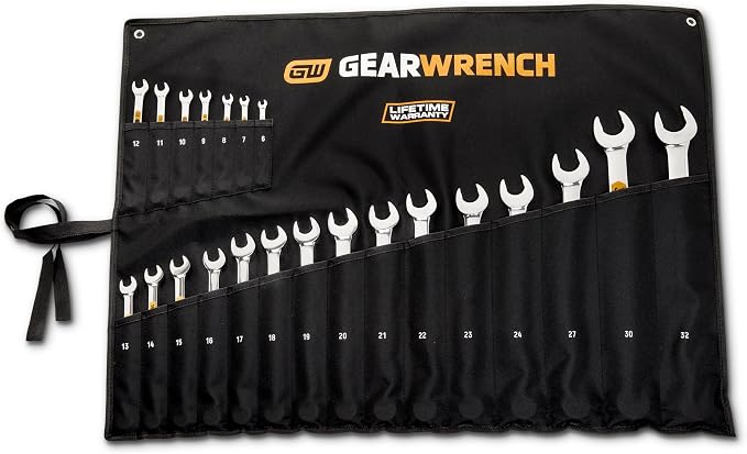 GEARWRENCH 22 Pc 12 Pt Hi-Viz Long Pattern Combination mm Wrench Set|81916H