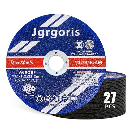 6" Cut Off Wheels for Metal & Stainless Steel – Compatible with Angle Grinders, Ultra Sharp, Durable, No Burning, Burr-Free, 25+2 Pack