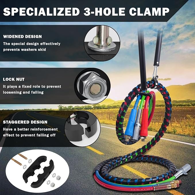 CheeMuii 16" Single Tender Spring Kit with 3-Hole & 3-in-1 Air Hose Holder
