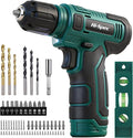 Hi-Spec 8V USB Power Drill Driver Screw Drill Bit Set. Cordless & Rechargeable Electric Drill Driver with Wall Hanging Kit,Green