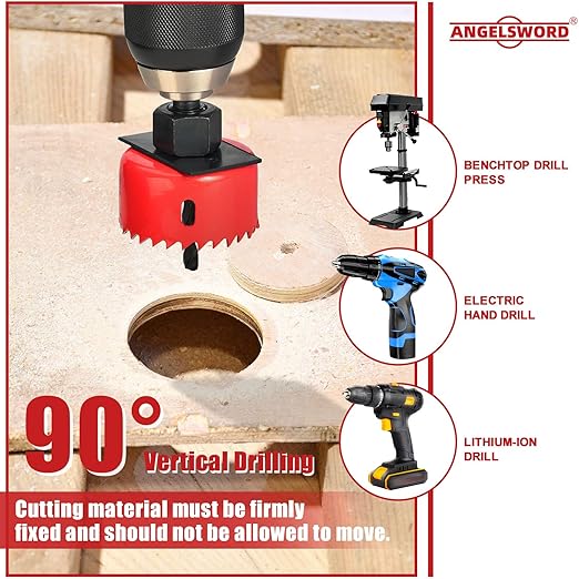 ANGELSWORD Hole Saw Set 24 PCS Double-Ground Teeth Hole Saw Kit, Hole Saw Drill Bit Kit, 3/4"-6" (19-152mm) 14 PCS Saw Blades, for Drywall, Soft Wood, Plywood, Plastic, PVC