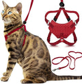 Houdini™ Escape Proof Kitten Harness and Leash (Red, S) | Adjustable walking vest with 6ft lead, breathable mesh, snug secure fit, light and gentle for first outdoor adventures