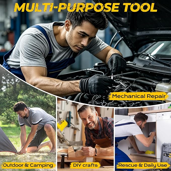 BIBURY Mini Multitool Pliers, 5-in-1 Pocket Grip Wrench with Adaptive Parallel Jaws, Heavy Duty 420HC Stainless Steel Pocket Multi Tool with Screwdriver, Pipe Grip and Bottle Opener for EDC Fix Tool