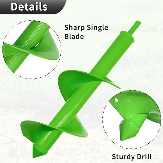 Auger Drill Bit for Planting, 4x12inches Garden Auger Spiral Drill Bit for Bulbs & Bedding Plants,Heavy Duty Post Hole Digger for Garden Soil,Fits 3/8" Hex Drill