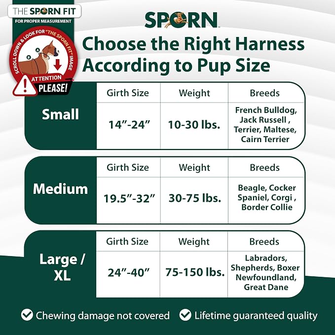 SPORN Ultimate Control No Pull Dog Harness for Medium-Sized Dogs - 4-in-1 Adjustable Dog Harness with Front, Back & Dual-Clip Options & Emergency Grab Handle - Easy On/Off, Padded Comfort (Black, M)