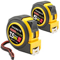 2 Packs Tape Measure 25 ft /16 ft, Steel Measuring Tape Retractable, 25-Foot /16-Foot Basics Self-Locking Measurement Auto Lock Tape Rule Imperial/Metric Tape Measure for Body Measurements