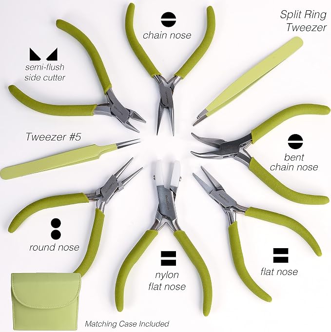 The Beadsmith Fashion Color Pliers, Jewelry Making Supply Set of 8