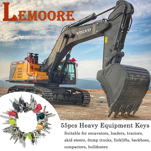 55 Full Range Non-Duplicated Master Construction Original Equipment Keys for Hyster JLG Yanmar Takeuchi JD CAT Sany Daewoo Takeuchi Hyster Toyota Kubota Komatsu Case New Holland Volvo Hyundai