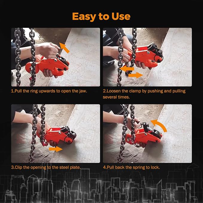 BEAMNOVA 2 Tons Vertical Plate Lifting Clamp, Non-Rotating Ring