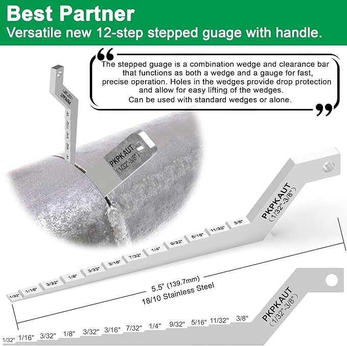 2PCS 8" Welding Wedge for Pipe Fitting and Metalwork – Precision Hardened Steel Gap Adjustment for Pipefitter Tools, TIG, Ironworker, Gutter Wedges, Pipe Fitting Tools, Metal Spacers
