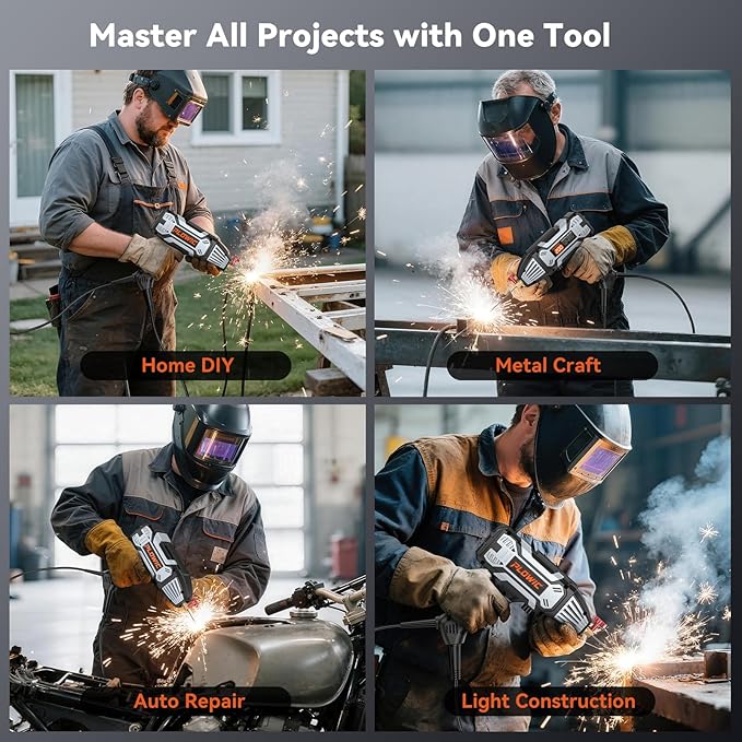 Portable Handheld Welding Machine 110V: 200A IGBT Inverter ARC Welder Gun with Digital Display & 6-Level Current Control, Hot Start & Anti-Stick Fits for 3/32"-1/8" Stick Rod