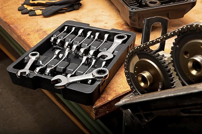 GEARWRENCH 14 Pc. 12 Point Stubby Ratcheting SAE/Metric Combination Wrench Set - 85206 (Pack of 10)