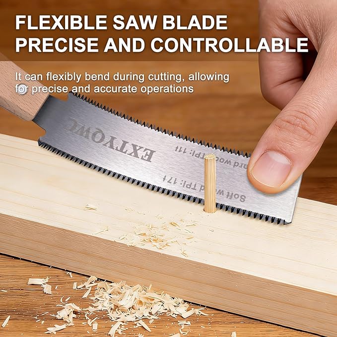 2 Pack Japanese Hand Saw,6-Inch Pull Saw, Flexible Edge Blade,Perfect for Sawing, Trimming, Gardening, Cutting Wood, Plastic Pipes